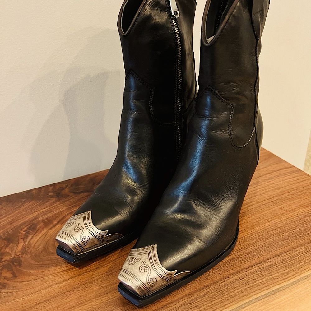 FREE PEOPLE Brayden Western Boot Black 6.5